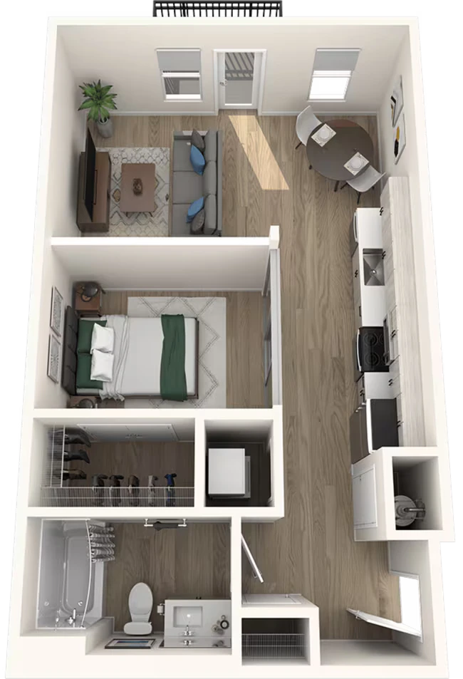 1X1 Urban A2 D205 floor plan